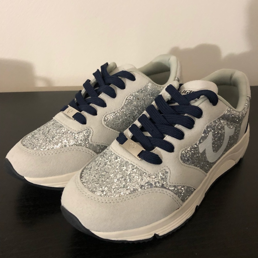 True Religion Silver Glitter & Navy Lace Women’s Sneakers